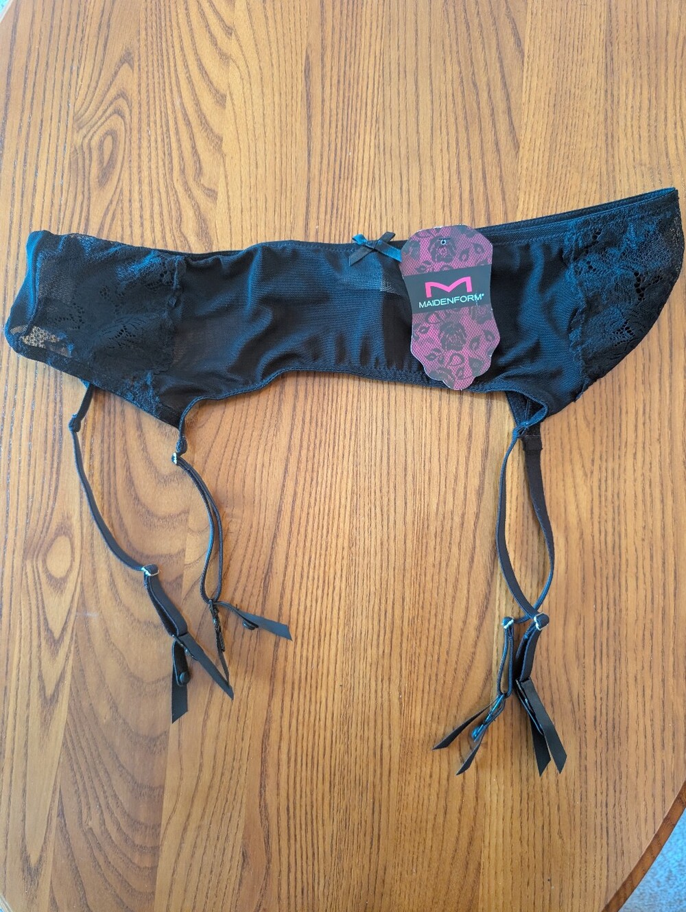 Maidenform Black Lace Garter Belt, Size 2XL - NEW